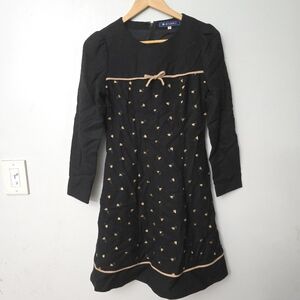 M'S GRACY Wool dress Size 38 Japan M USA Valentines Day Hearts Feminine Designer